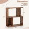 Costway 1/2 PCS 3-Tier Bookshelf Geometric Bookcase Side Table with Open Storage Display Shelf Brown